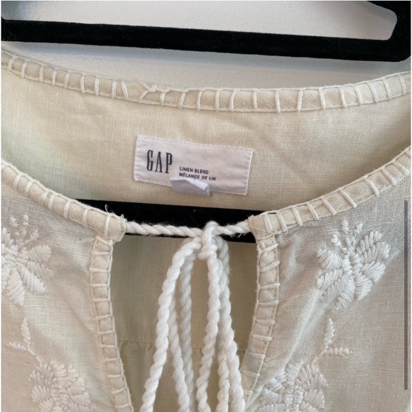 Gap boho embroidered cotton linen pull on shirt women's XS bohemian feminine - Picture 4 of 11